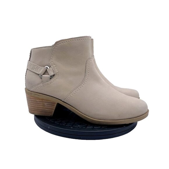 TEVA Womens Foxy Smoke Beige Size 10 Nubuck Leather Zip Ankle Boots Booties - Picture 1 of 9